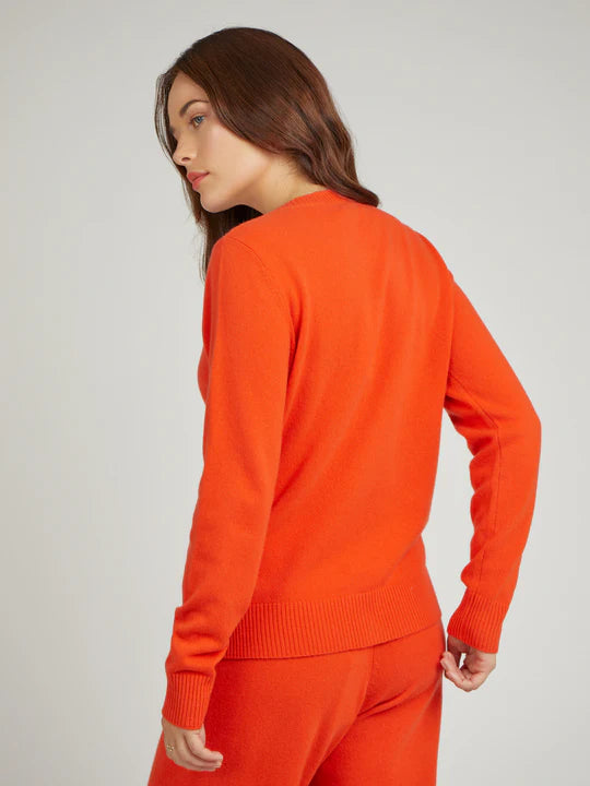 Cocoa Crew Neck Cardigan Papaya