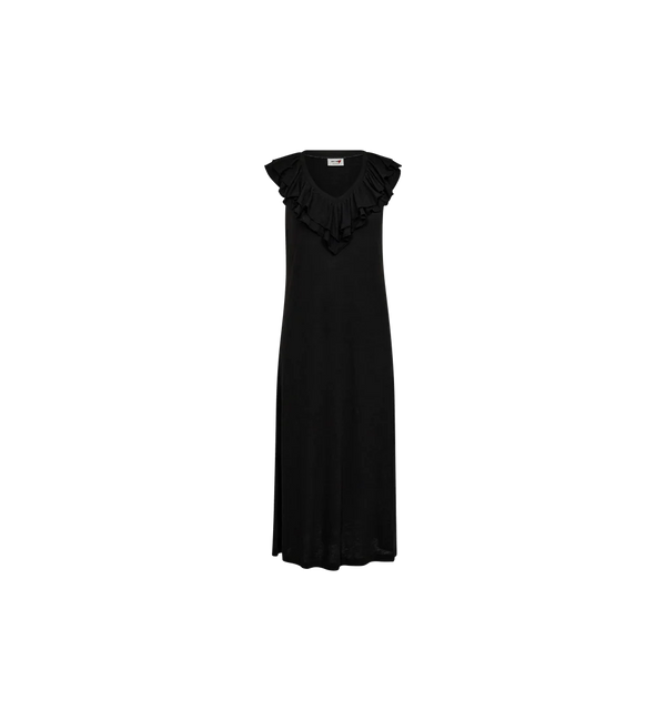 Idris Flounce Dress Black