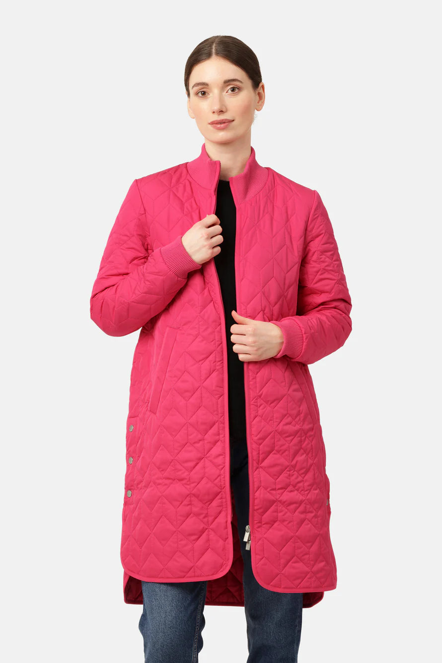 Long Quilt Coat Magenta