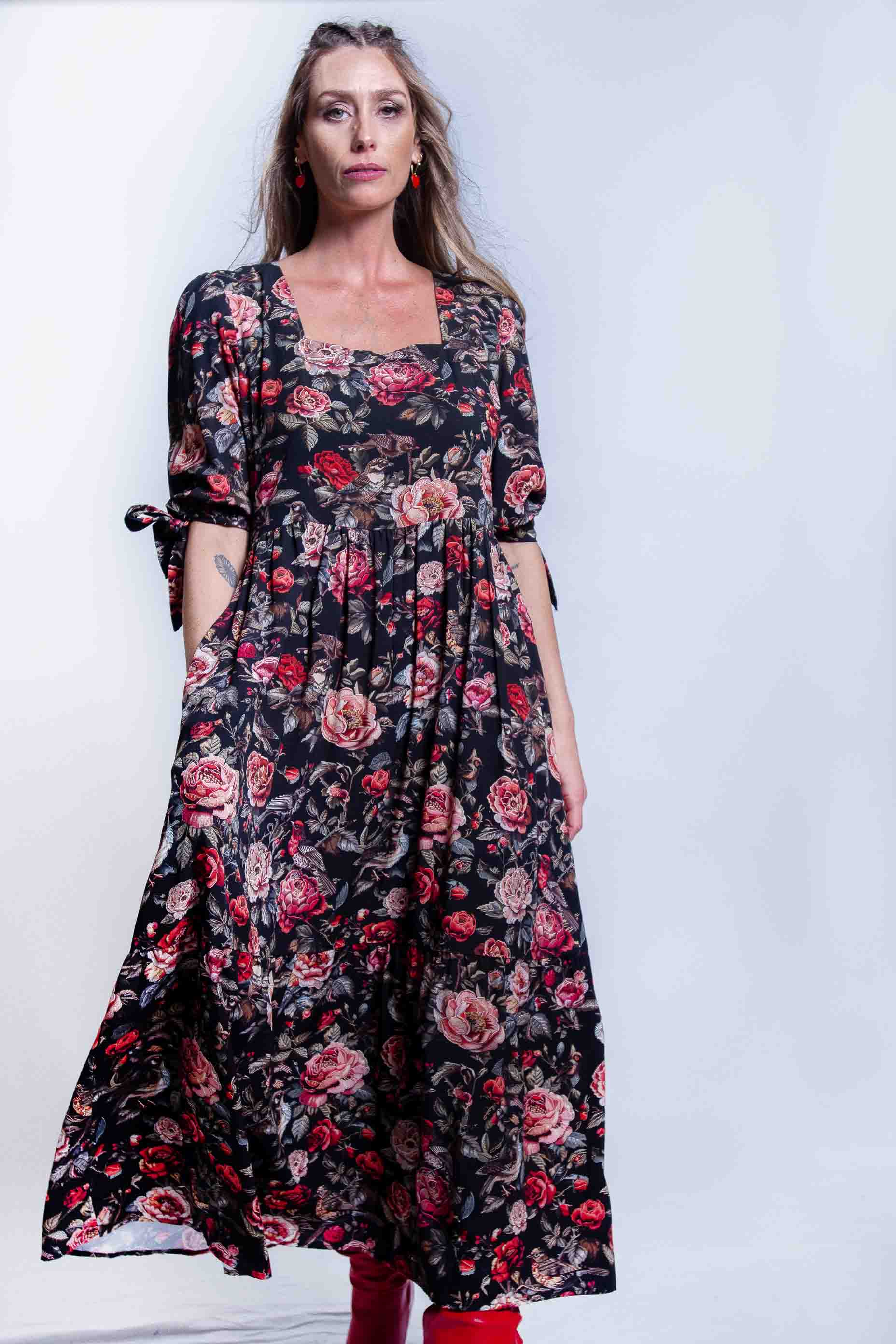 Rose Print Arabella Dress Viscose