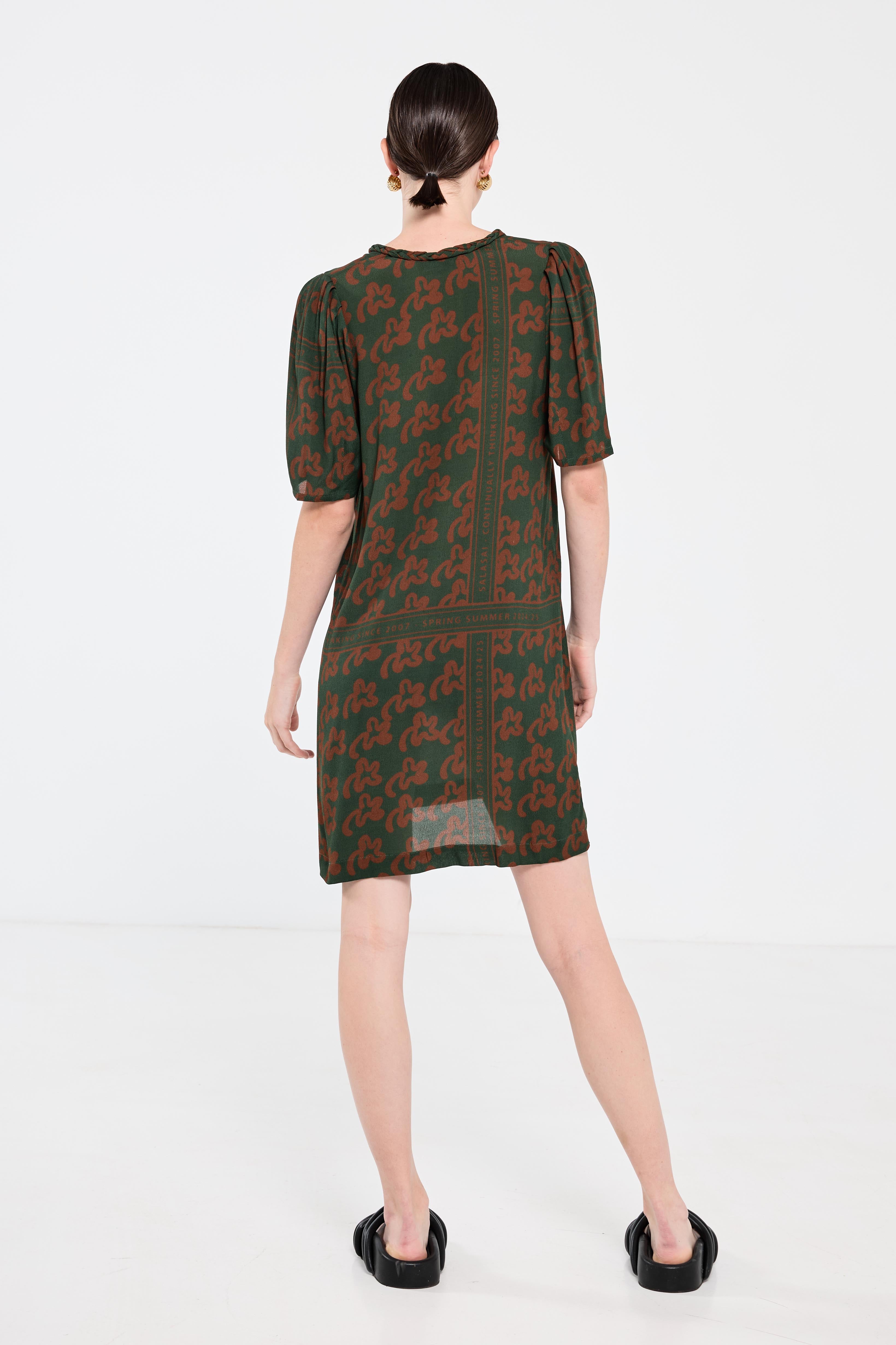 Plantation Shift Dress Green Pop Plam