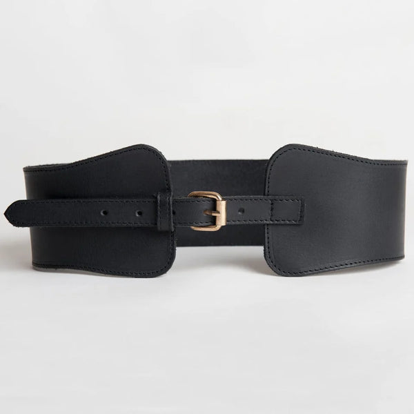 Felix Wide Leather Belt Black S