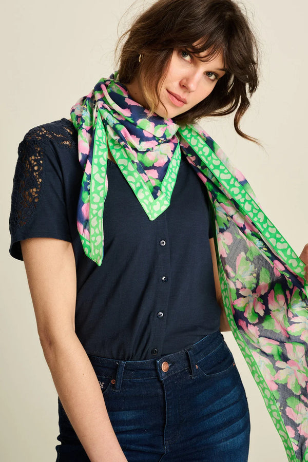 Candice Lilies Blue Shawl