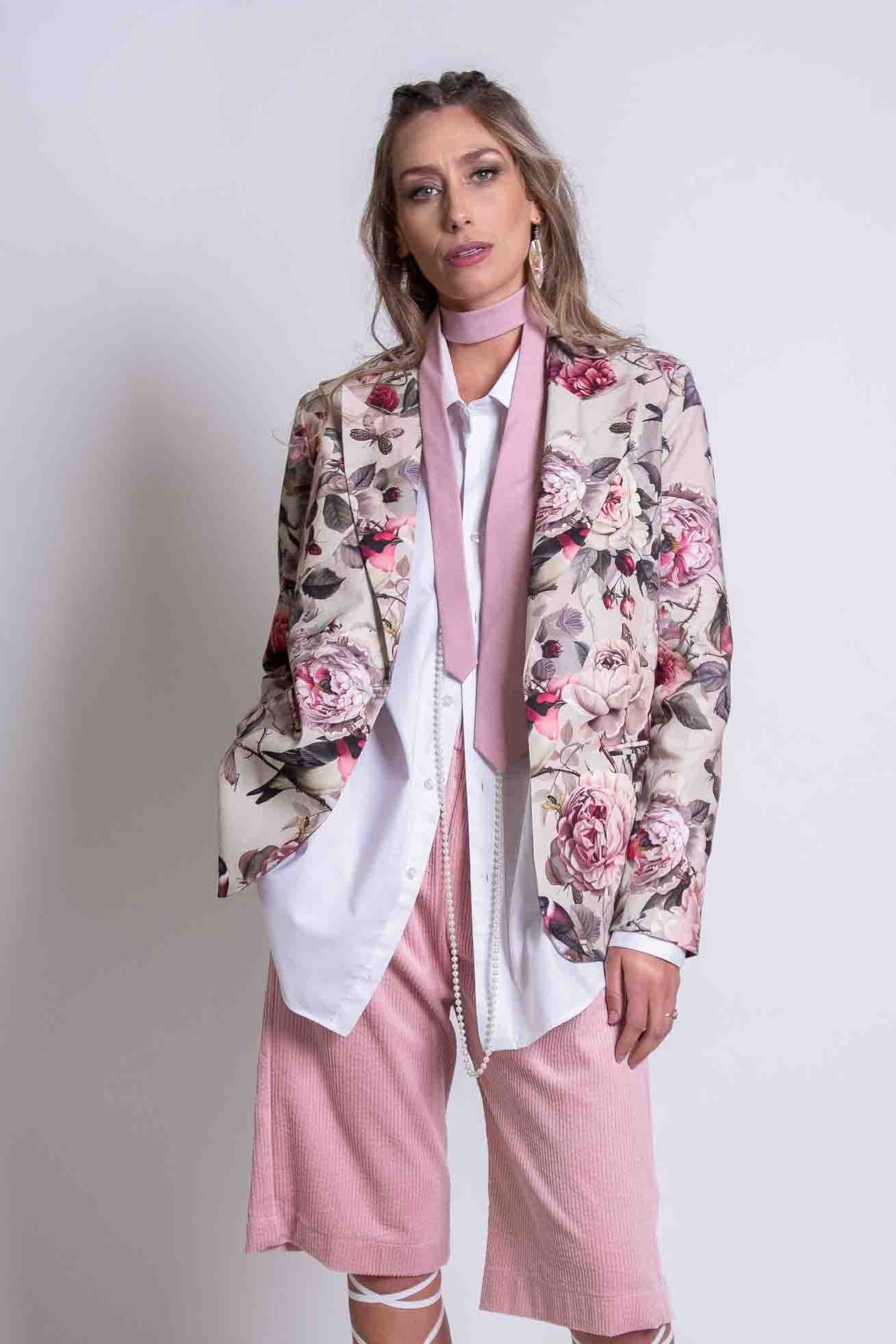 Smokey Floral Linen Jacket