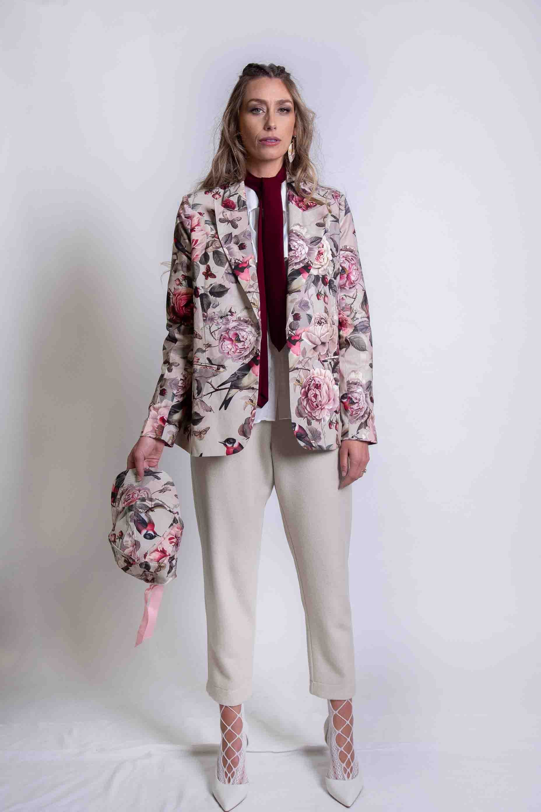 Smokey Floral Linen Jacket